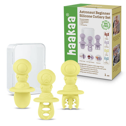 Astronaut Beginner Silicone Cutlery Set