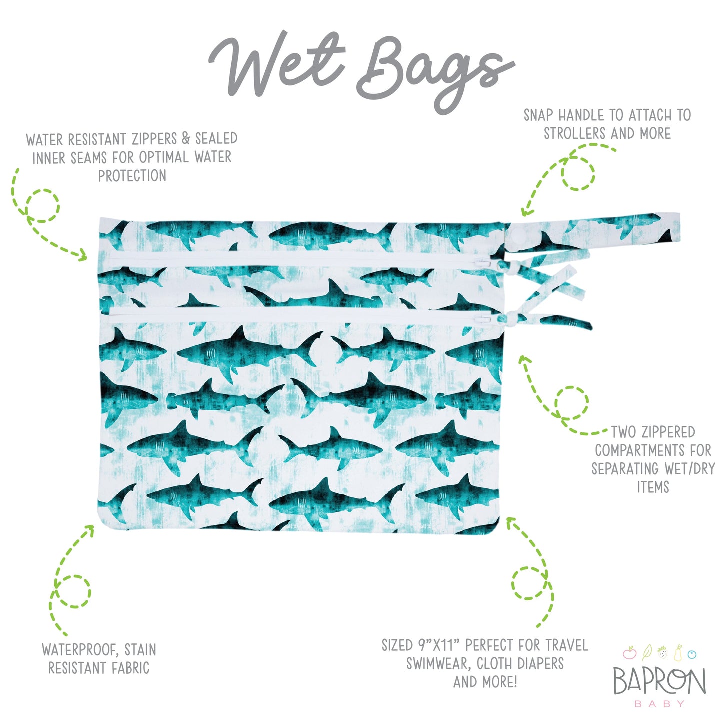 Waterproof Wet Bag - Shark Attack