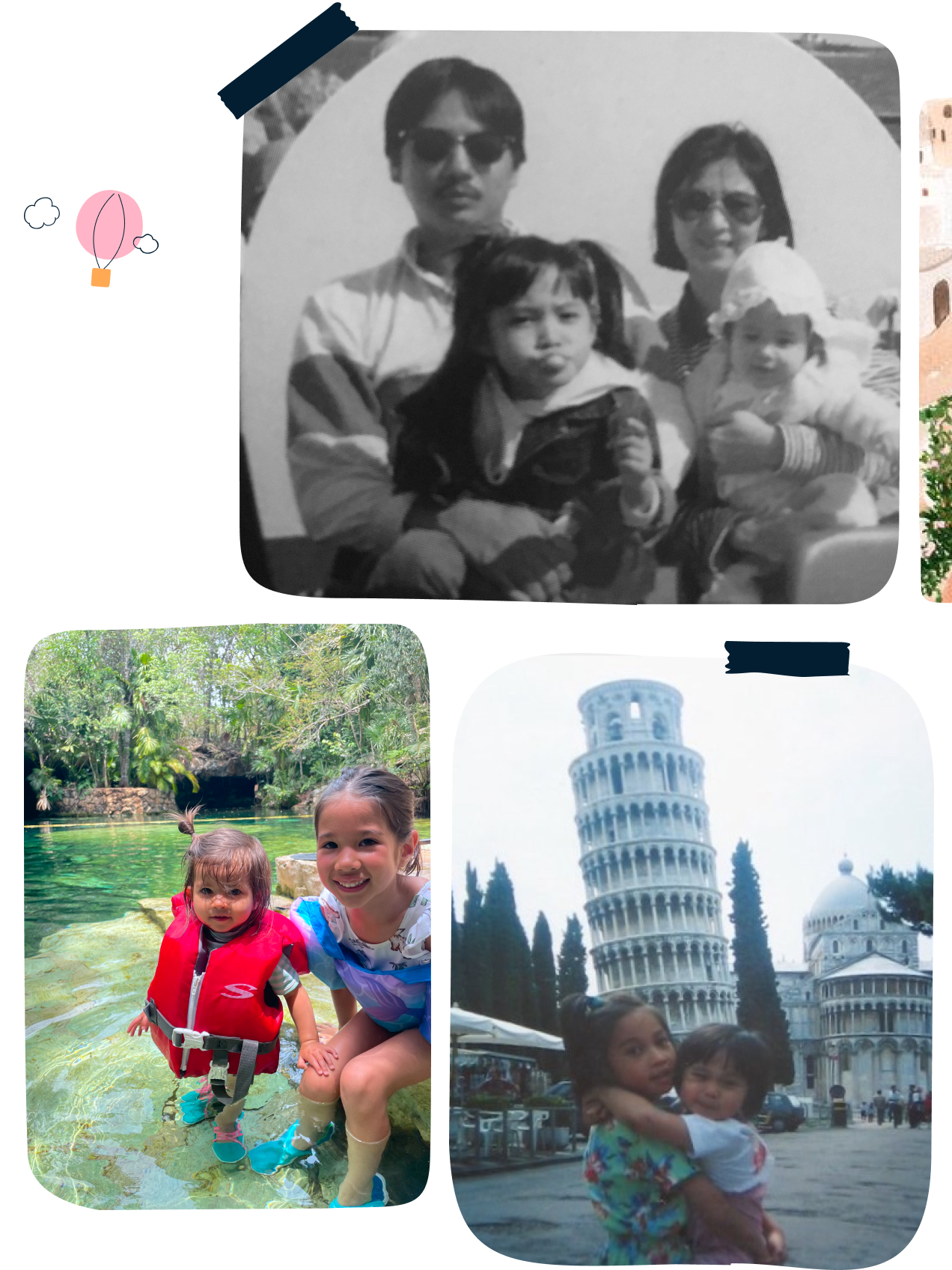 collage of family vacation pictures